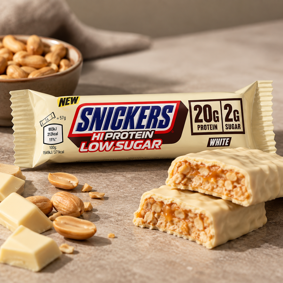 Barra Proteica Snickers 57g - White Chocolate
