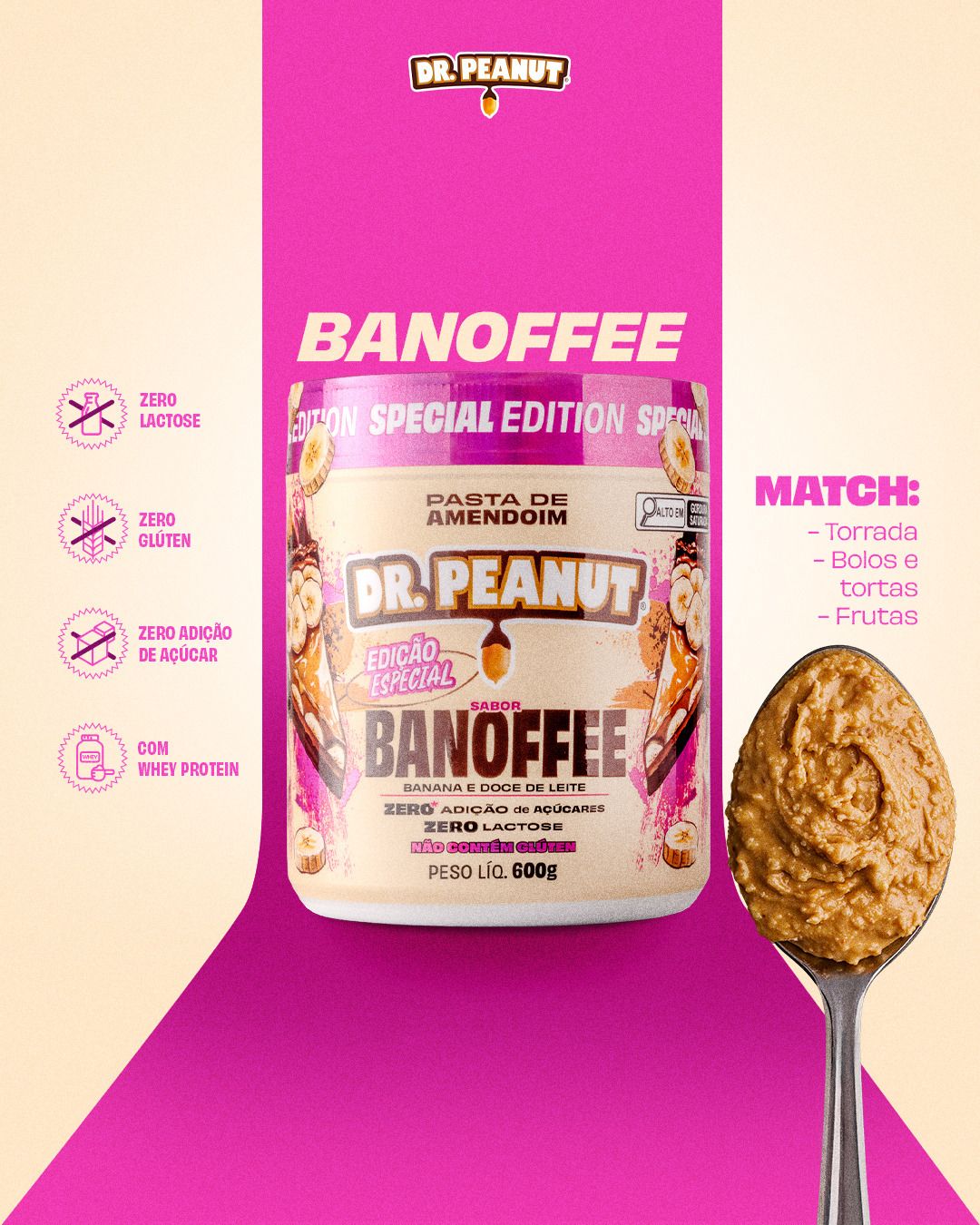 Pasta de Amendoim - Banoffee - 600g