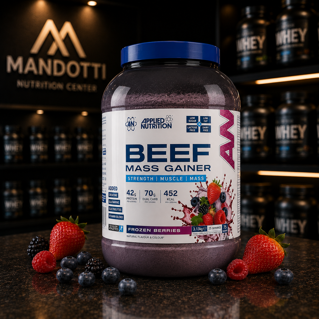 Beef Mass Gainer 3,13kg - Applied Nutrition - Berries