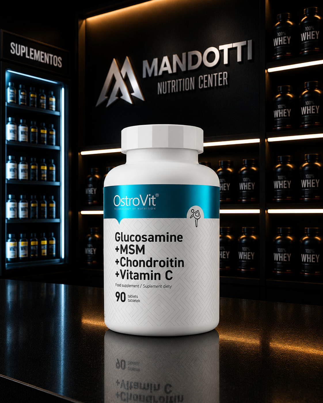 Glucosamina MSM + Condroitina + Vitamina C - 90 Comprimidos - OstroVit