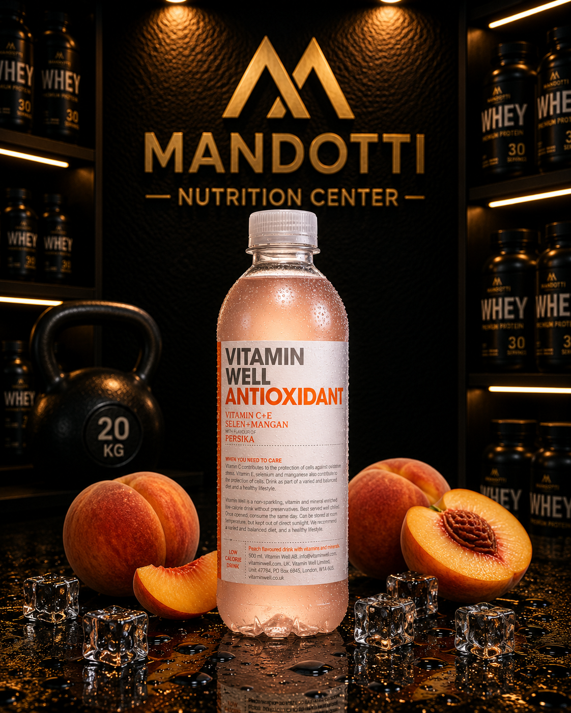 Água Antioxidante 500ml - Pêssego - VItamin Well