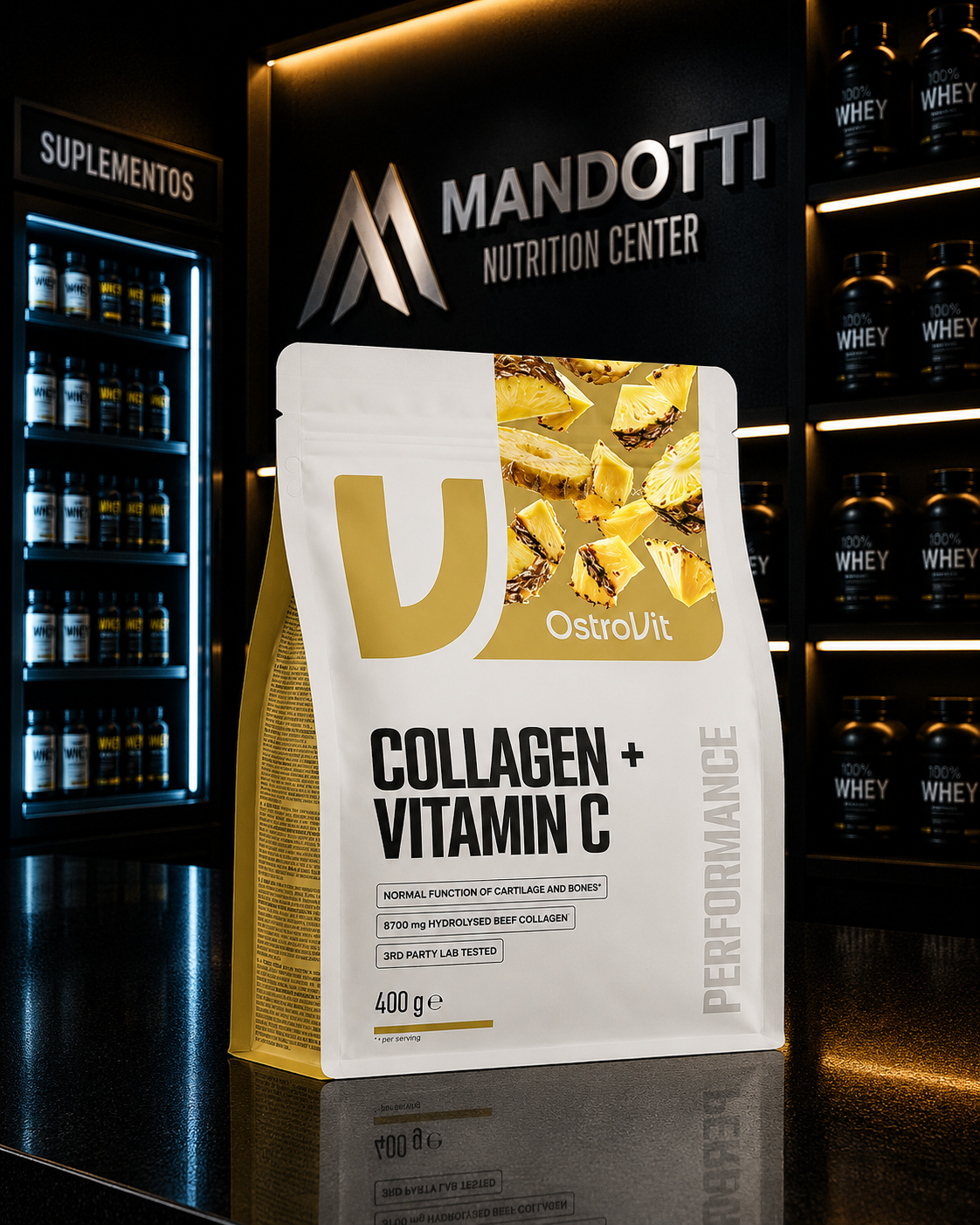ColagenIo + Vitamina C 400g - OstroVit | Abacaxi