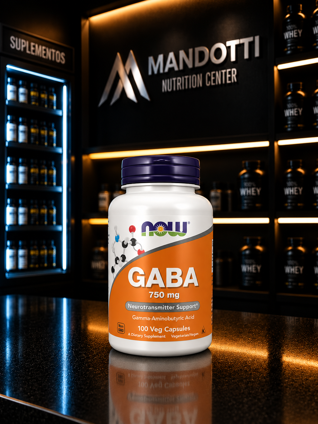 GABA 750 mg – NOW Foods | 100 Cápsulas Vegetais