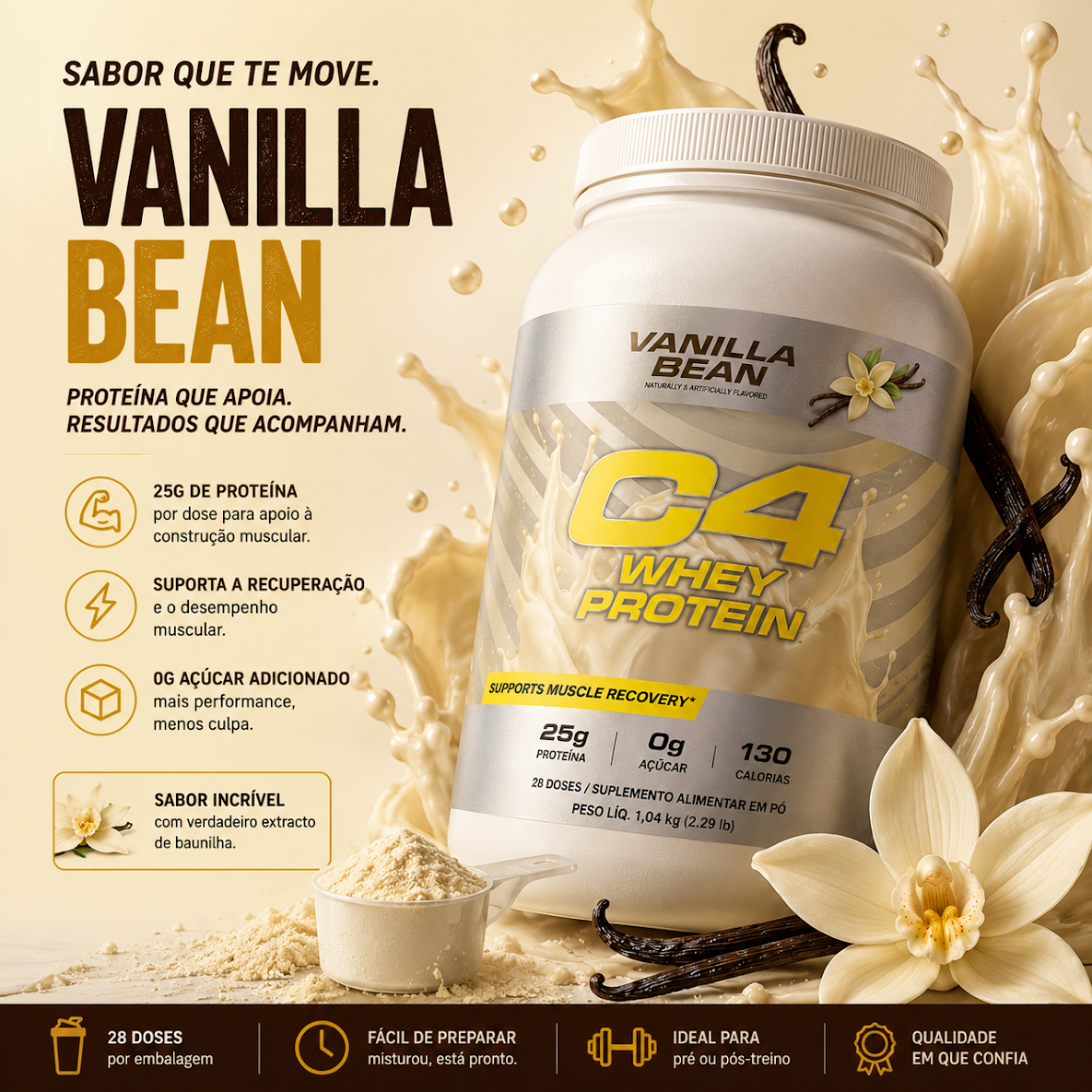 Whey Protein Vanilla Bean - 832g - C4 Cellucor