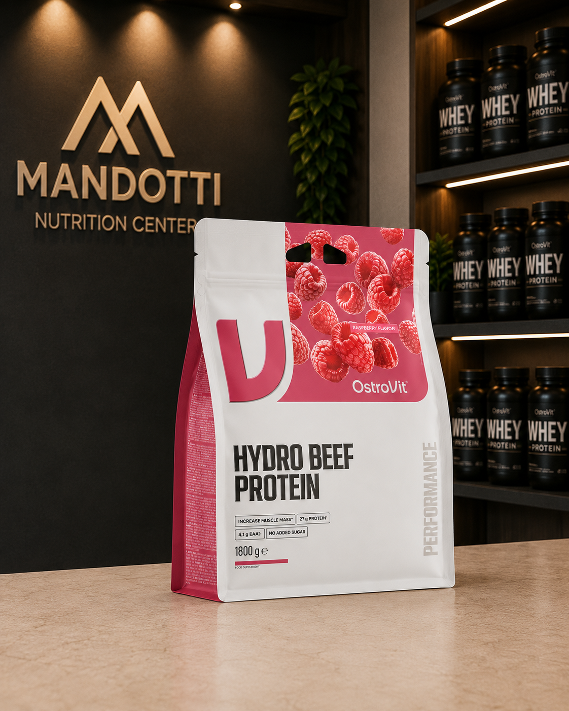 Hydro Beef Protein 1880g - OstroVit - Raspberry