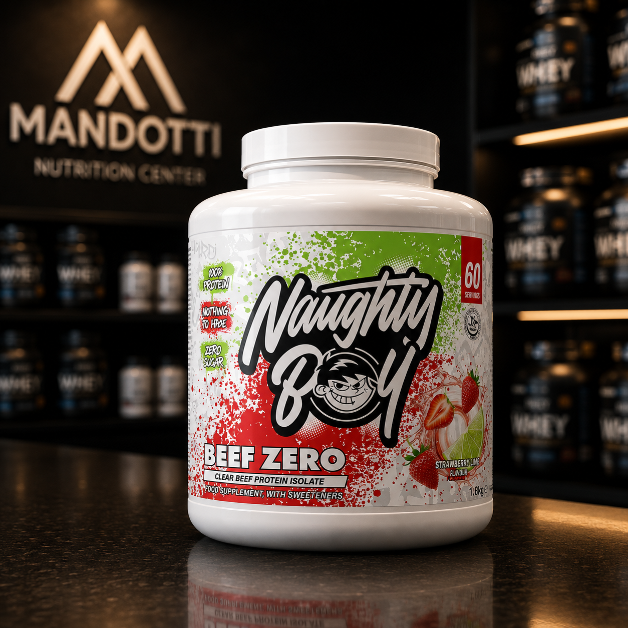 Beef Protein 1800g - Naughty Boy - Limonada de morango