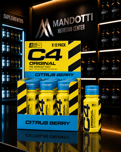 C4 Energy Shot Cellucor 60ml – 200mg Cafeína | Zero Açúcar