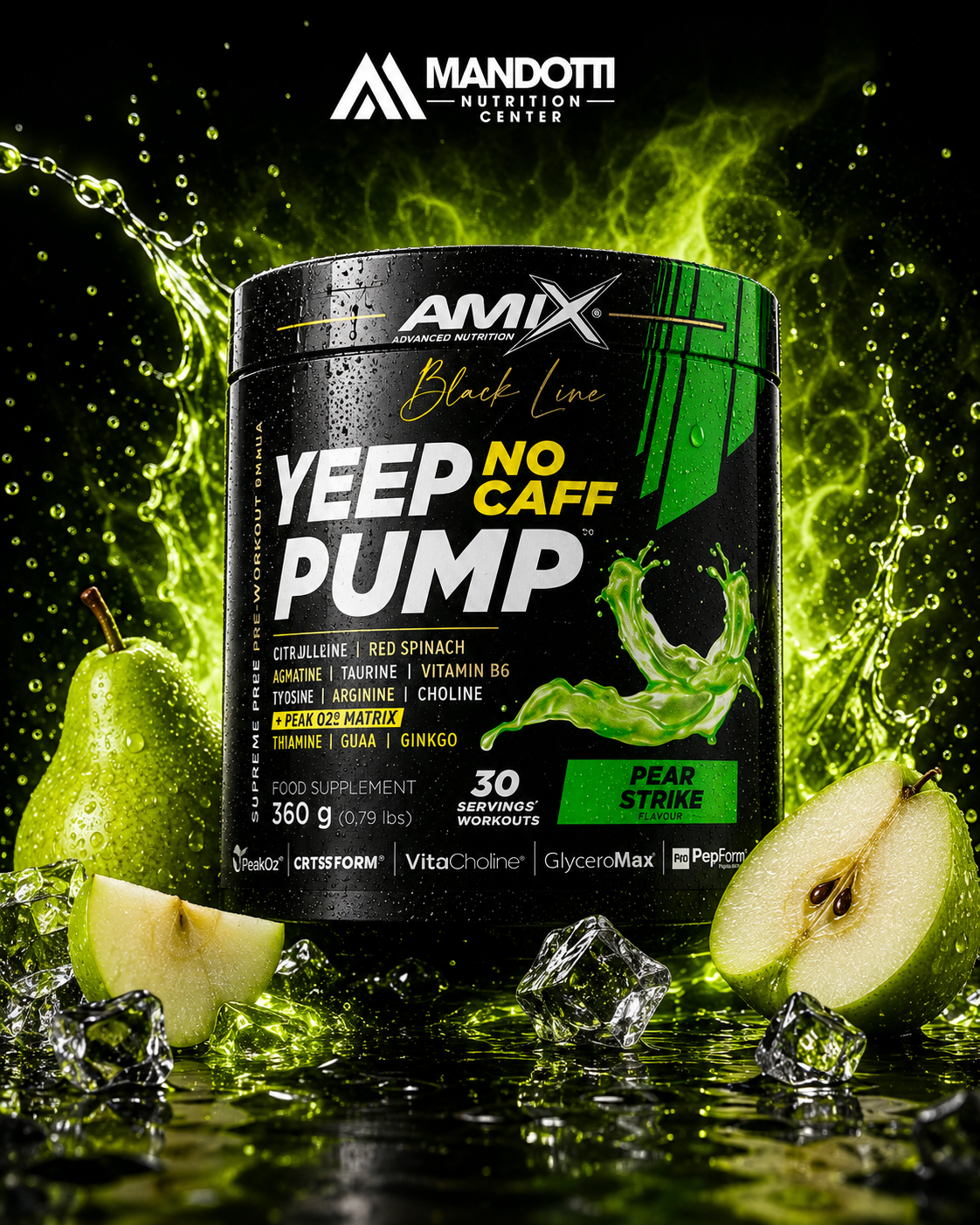 Pré Treino YEEP Pump 360g - Sem Cafeína - Amix