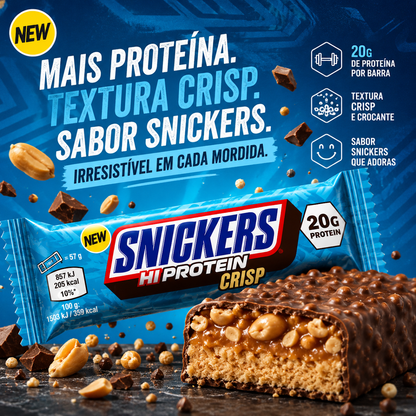 Barra Proteica Snickers 55g - Chocolate Crisp