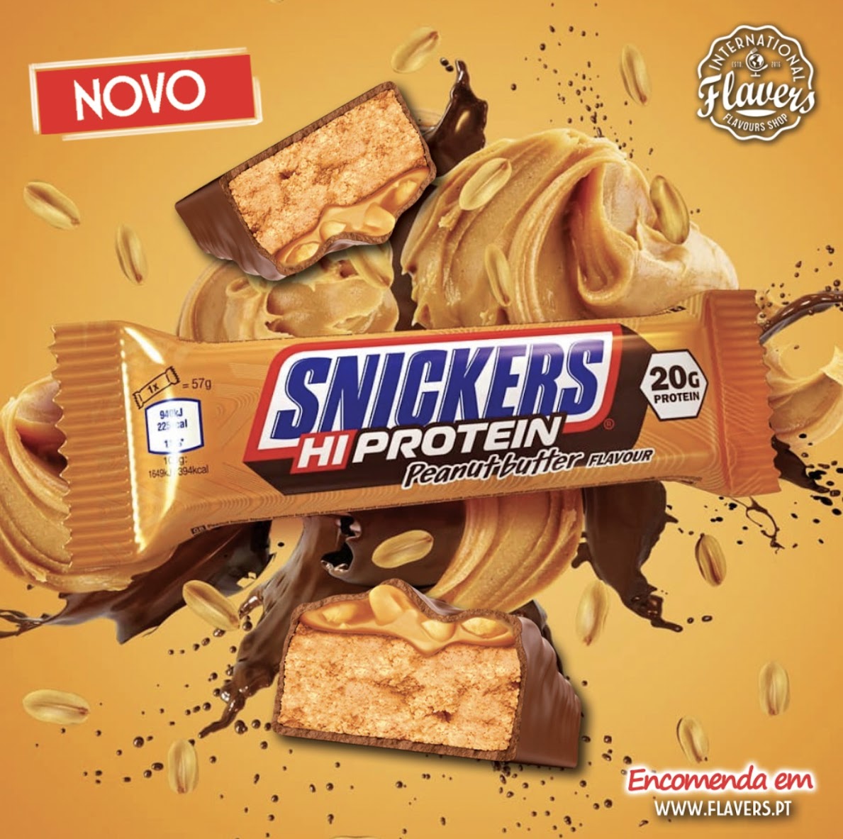 Barra Proteica Snickers 57g - Peanut Butter