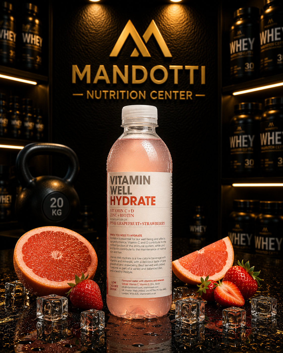 Água Hydrate 500ml - Ruibarbo e Morango