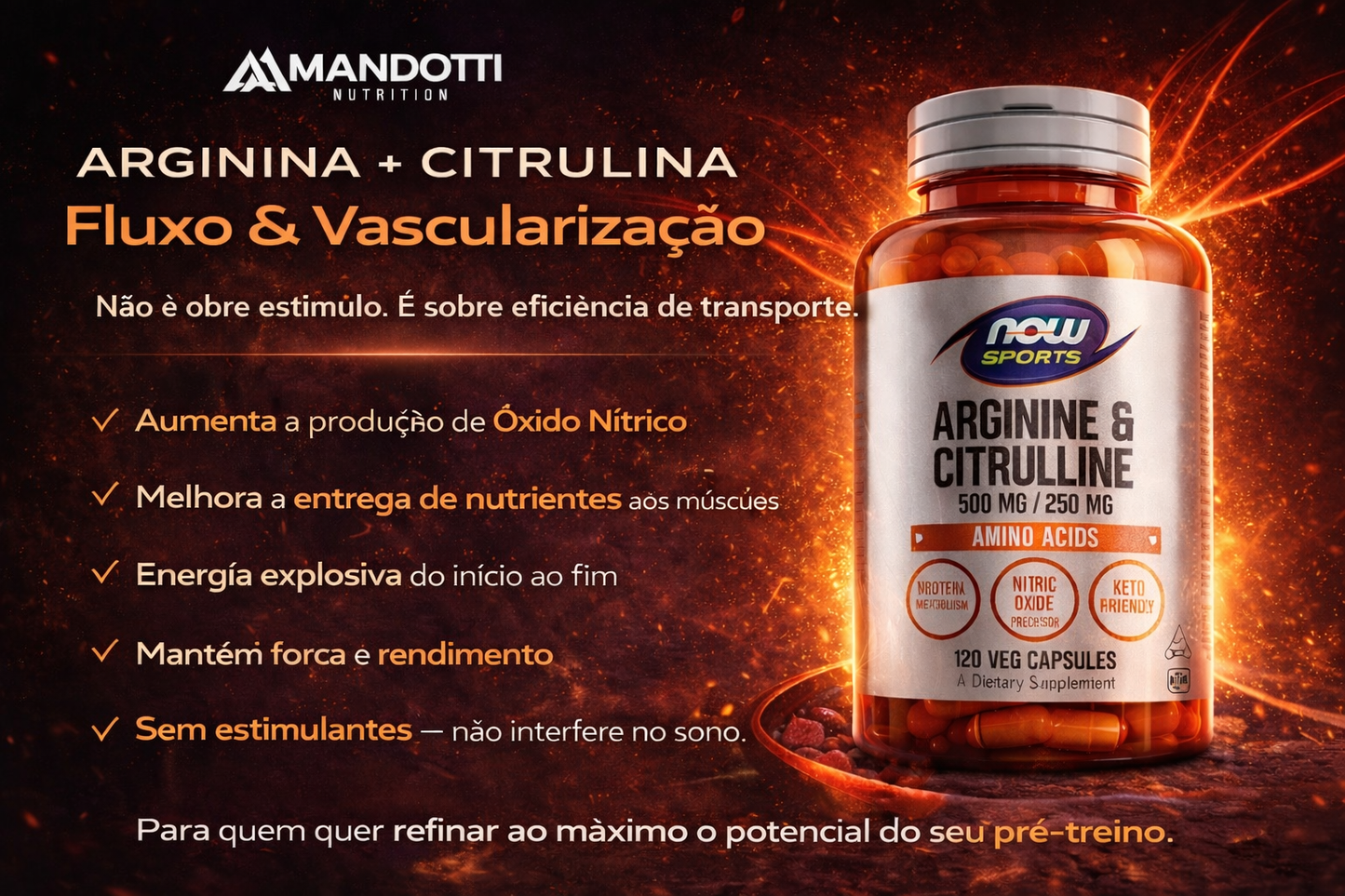 Arginina E Citrulina 120 Cápsulas - Now Foods