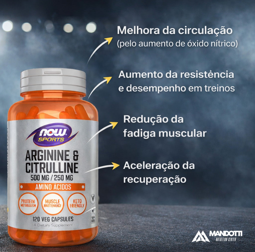 Arginina E Citrulina 120 Cápsulas - Now Foods