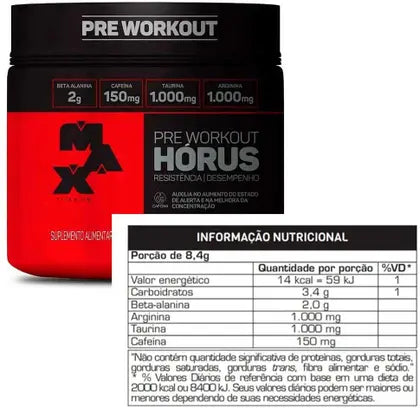Pré-Treino Hórus 300g - Max Titanium