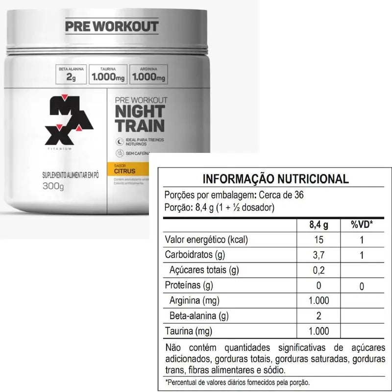 Pré-Treino Night Train 300g - Max Titanium