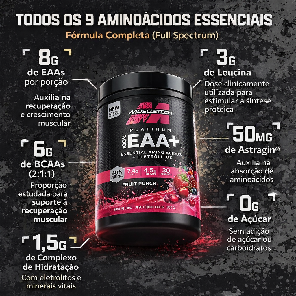 EAA Platinum 100% 390g - Fruit Punch - MuscleTech