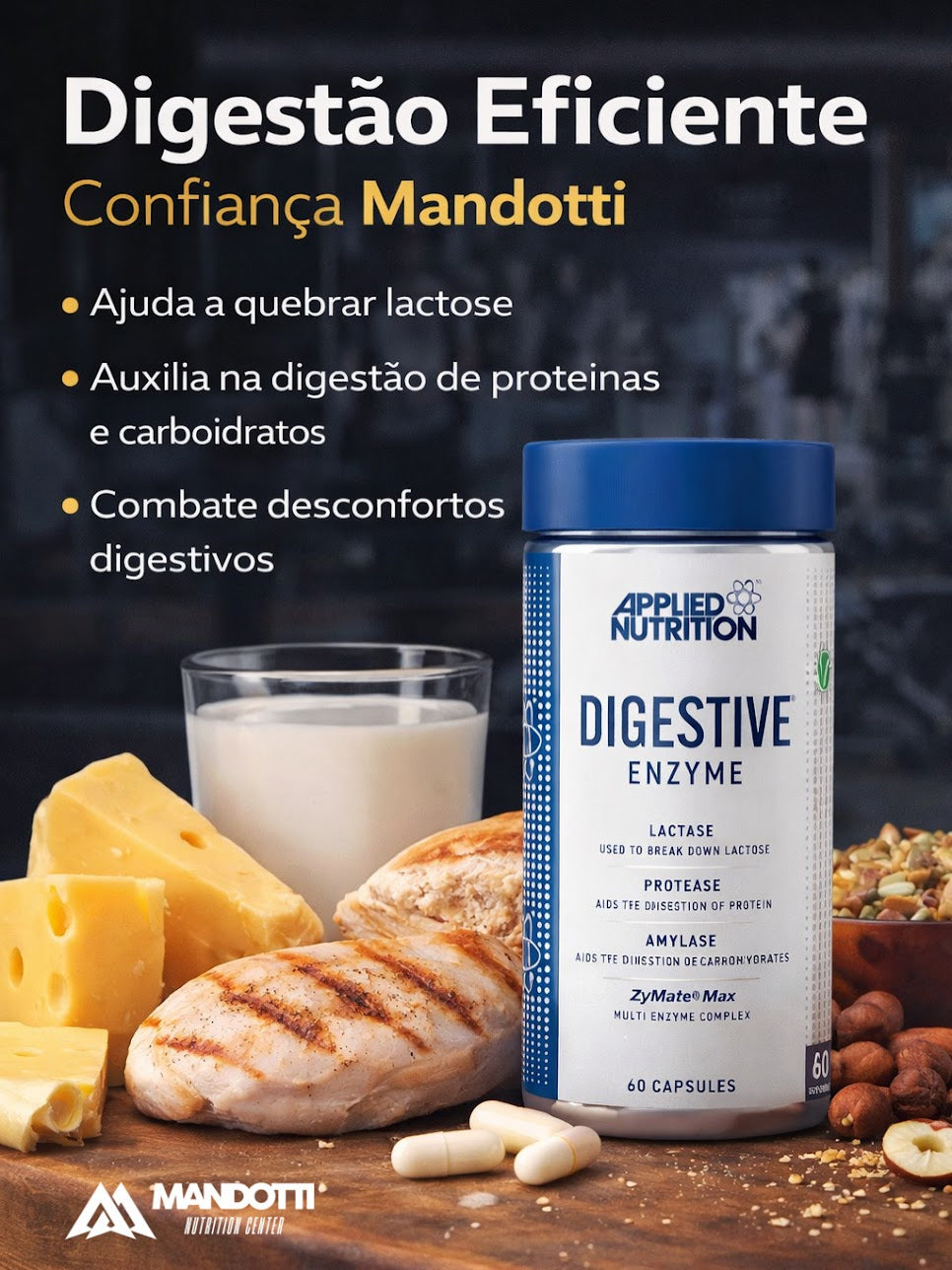 Enzimas Digestivas 60 cápsulas - Applied Nutrition