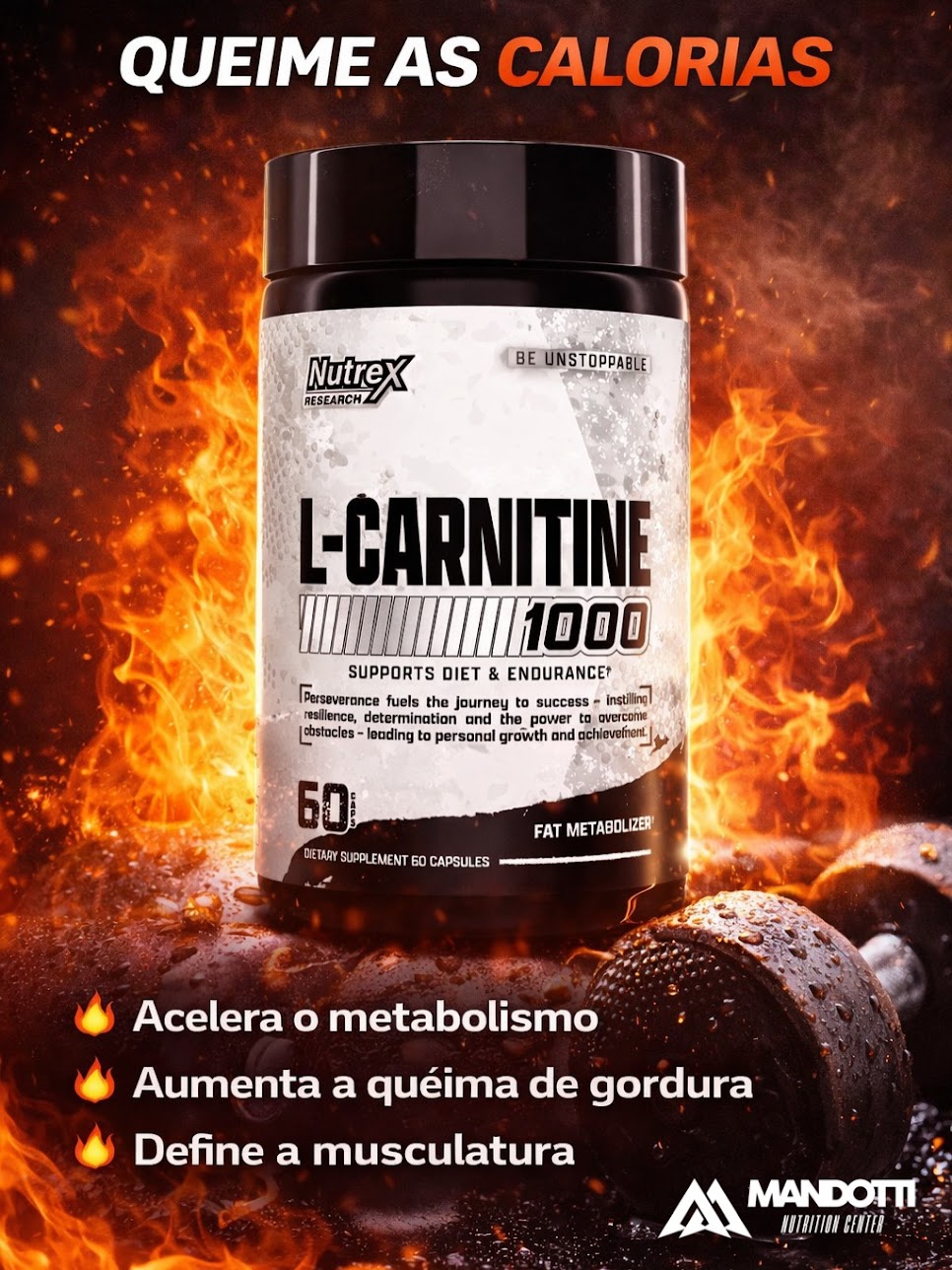 Carnitina 1000mg 60 Cápsulas - Nutrex