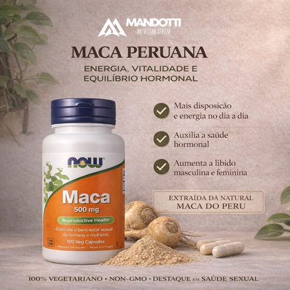 Maca 500mg 100 Cápsulas - Now Foods