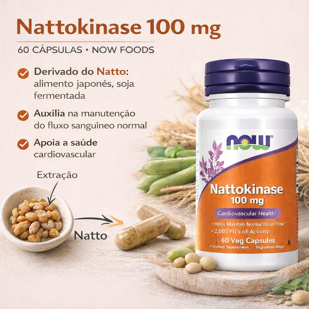 Nattokinase 100mg 60 Cápsulas - Now Foods