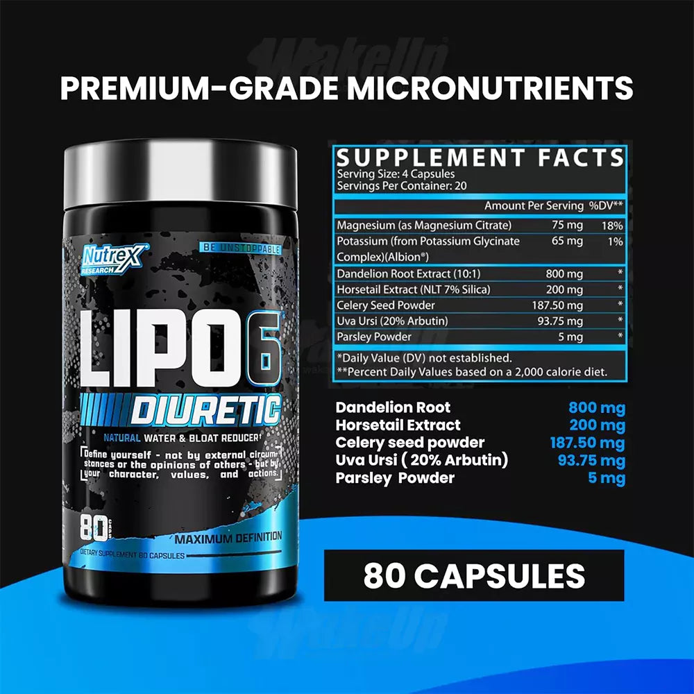 Termogénico Lipo 6 Diuretic 60 Cápsulas - Nutrex