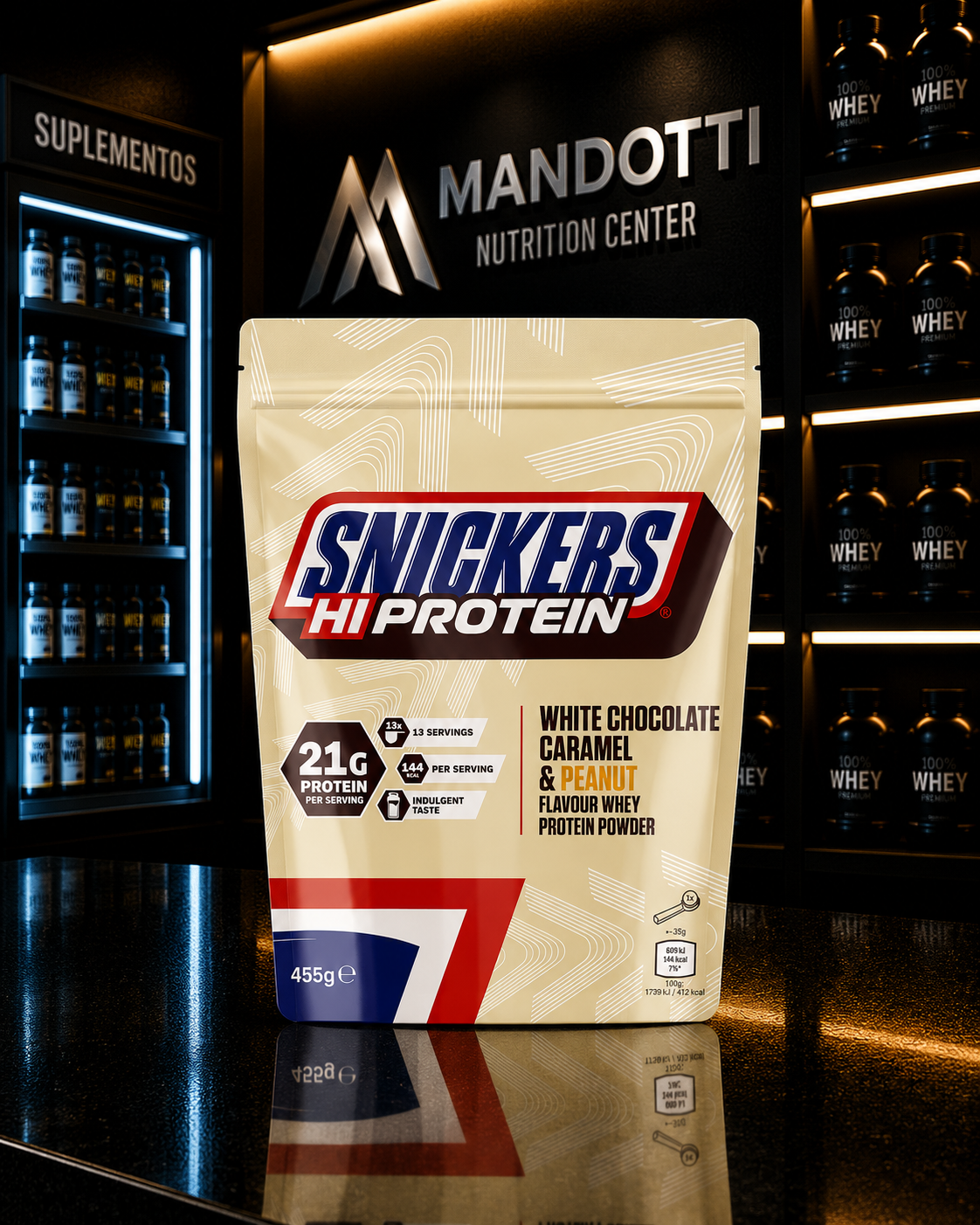 Snickers White Hi-Protein Whey Protein - 455g - Mars Protein
